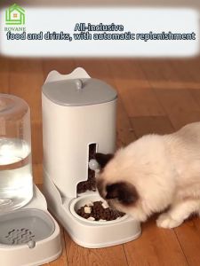 3.2/4.4L Auto Pet Food Feeder Moistureproof Cat Dog Food Water Dispenser Kucing Bekas Makanan Minum Air Pet Bowl