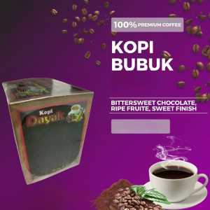 kopi robusta bubuk halus 1box 10 saceht cap dayak kopi murni aroma nikmat borneo