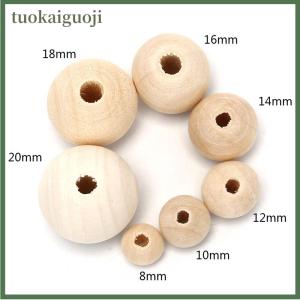Round Wood Spacer Bead Natural Unpainted Wooden Ball Beads DIY Craft Jewelry