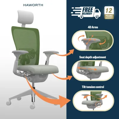 Zody Executive High Performance Ergonomic Office Chair - Haworth Delivery Within 1 Week