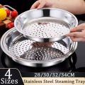 304 Stainless Steel Round Special Steaming Tray 28-34cm Multi-functional Food Steaming Tray Thickened High Temperature Resistant Household Water-Proof Steamer Steaming Rack. 