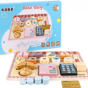 KABI Wooden BAKE SHOP Board Puzzle / Mainan Kayu Pretend Play Anak Masak-Masak / Mainan Puzzle Anak
