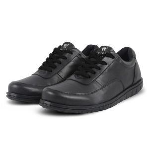Sepatu Casual Pria Wioz W 44951 Sepatu Santai Sneaker Pria Kuliah Kerja Kantor Hangout kulit sintetis Warna Hitam