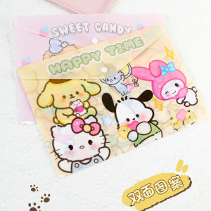 Anime Kuromi KT Cat Cartoon A4 Document Bag Thickened Snap Information Bag Cute Student Folder Tutorial Storage Bag