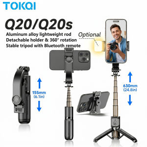 TOKQI Mini Selfie Stick Tripod với 3 màu lấp đầy ánh sáng Giá đỡ có thể tháo rời 360 Xoay Bluetooth từ xa cho Vlog phát trực tiếp2026