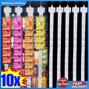 10Pcs Plastic Display Hanging Strips with Hooks Store Organizer for Snack Station Merchandise Retail Display Strip