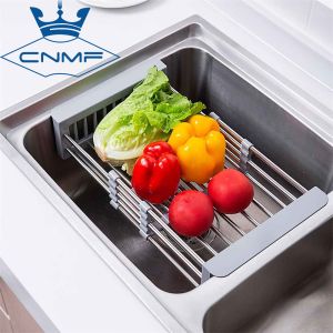 CNMF Bồn Rửa Chén Nhà Bếp Giỏ Đựng Chén Bát Bằng Thép Không Gỉ Có Thể Thu Vào Cống Thoát Nước-Rửa Chén Trong Bồn Rửa