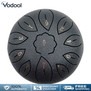 6 inch Steel Tongue Drum Musical Instrument 11 Tune Hand Pan Tank Drum with Bag Lightweight Portable Music Elements