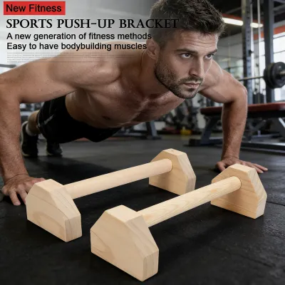 50CM Wooden Parallettes Handstand Stands Bars Gymnastic Russian Style Stretch Push Up Double