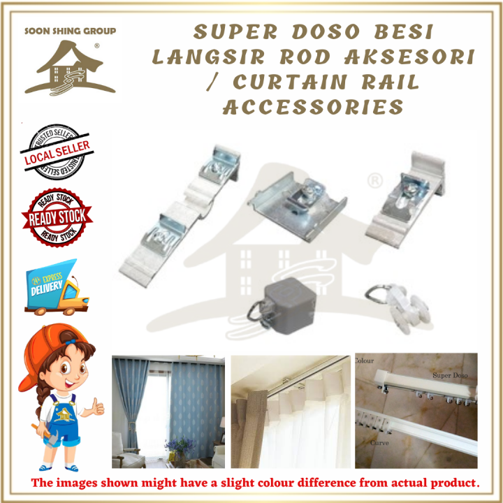SUPER DOSO Besi Langsir Rod Aksesori / Curtain Rail Accessories Lazada