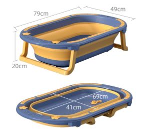 Foldable Baby Kids Bath Tub and Bath Cushion