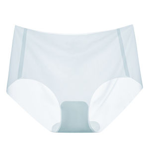 Women Ice Silk Panties Middle Waist Seamless Panties One Piece Underwear Breathable