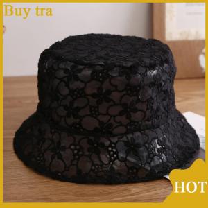 [Buytra] Sweet Cute Lace Hat Hollow Flower Bucket Hat Fashion Women Fisherman Hat Breathable Sunshade Sunscreen Hat