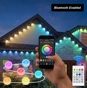 Smart Eave Light Waterproof RGB Strip Permanent House Roof Lights House Exterior Decor Music Sync APP Remote Control Holiday Christmas Party Home Art Deco Gift USB Led Room