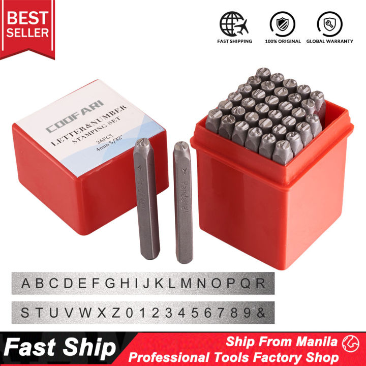 Coofari 36pcsset 4mm6mm8mm Carbon Steel Number Letter Alphabet Punch