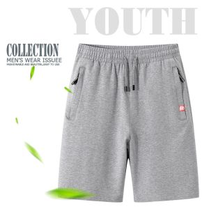 Ready Stock M-5XL Mens cotton knitted zipper shorts pants trousers printed sports casual shorts summer loose style trendy beach pants  ﻿