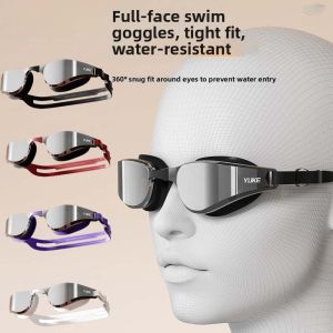 SERAPHYXO Waterproof Swimming  Detachable Nosepiece Electroplating Anti-fog Swim Eyewear Underwater Eyes Cover PU Big Frame Anti-UV Swim Glasses Women