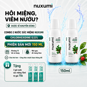 Nước Súc Miệng Nuxumi Giảm Hôi Miệng Viêm Nướu Hơi Thở Thơm Mát Không Cồn Không Cay Chai 150ml