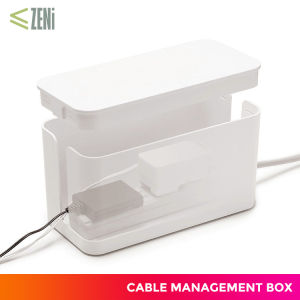 ZENi Cable Management Box | Minimalist Cable Organizer Box & Socket Extension Storage