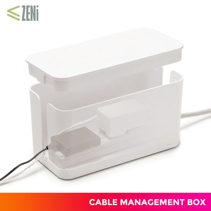 ZENi Cable Management Box Minimalist Cable Organizer Box & Socket Extension Storage Lazada