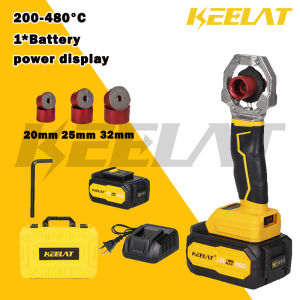 KEELAT Fusion Machine Cordless PPR Pipe Heating Machine Rechargeable 150W 480°C Plastic Welding Machine 20/25/32mm