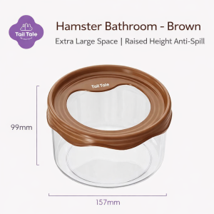 Tail Tale Hamster Bathroom Toilet 360° Transparent Anti-Spill Sand Bath Box (99mm Deep Base)