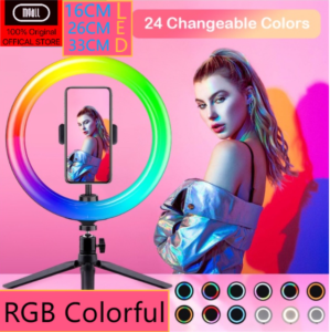 MGALL ORIGINAL MJ16 MJ26 MJ33 RGB LED Soft Ring Light 26cm (10inches) with 2.1M Stand for Photography 4.7