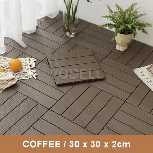 【Msia Ready Stock】 Premium Wood Floor Decking Interlocking Deck Floor Tiles Outdoor Garden Balcony Wooden Floor Mosaic Board Wooden FloorBalcony Lantai Kayu Papan Mozek Kayu Lantai Flooring Tebal Waterproof
