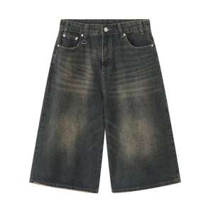 IEFB Korean Style Vintage Mens Jeans Summer Loose Male Wide Leg Knee Length Shorts New Washed Fashion Short Denim Pants 9A88252026