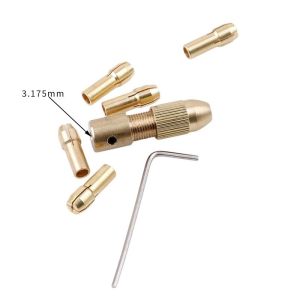 Mini Drill Chuck Collet Set For Electric Motor Shaft Fit Micro Twist Drill Brass Cartridge Rotary Tool Bit Clamping Nut Adapter