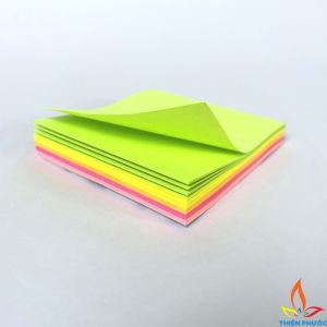 Giấy note 5 màu vuông dạ quang 3x3 vuông Uni-T SUKADO