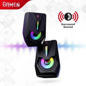 GAMEN GS2 Speaker Gaming Portabel dengan RGB Lighting dan Super Bass - Kompatibel dengan PC/Laptop - Garansi 1 Tahun