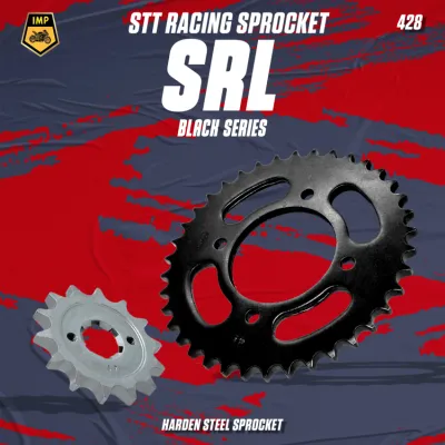 LAGENDA 115Z FI/ LAGENDA115Z/ 115ZR/ SRL 115/ JUPITER Z1(2010)/ VEGA ZR [YAMAHA] 428 SPOCKET DEPAN WARNA PERAK BELAKANG WARNA HITAM RATIO MOTOR MOTORSIKAL KECIL / BESAR / TEBAL MATERIAL KELULI KERAS