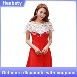 【Heabety】 Women Knit Hollow Out Shawl Wrap Wedding Bridal Evening Dress Lace Shawl Wedding Sunflower Lace Scarf Shrug Cape Poncho