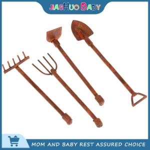 JiaShuo Baby Toy 1:12 Dollhouse Miniature Gardening Tools Metal Shovels Pitchfork Furniture Set