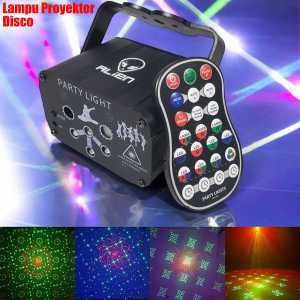 BERGARANSI Alien Lampu laser panggung utama sorot Proyektor Disco LED RGB 5W with Remote Control