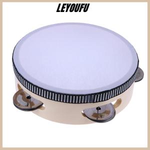 LEYOUFU 1Pc 15cm Wooden Tambourine Drum Kids Handheld Drum Percussion Musical Instruments Toys For Children Educational Toys