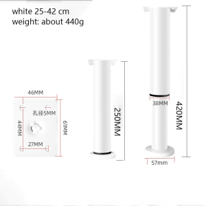 [SG Ready Stock]Metal Adjustable Furniture Cabinet Leg 8-42CM Height Telescopic Table Leg Support Table Foot/4pcs