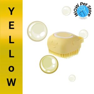 Wow Pet Store – Silicone Pet Bath Brush for Cats & Dogs | Soft Massage & Hair Cleaning with Shampoo Compartment