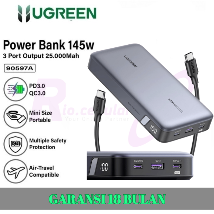 UGREEN Power Bank 25000Mah Fast Charging PD 145W Samsung iPhone 90597A