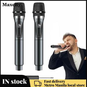 Wireless Microphones Rechargeable Cordless Dynamic Microphones with Receiver Dual Handheld Cordless Dynamic Mic System