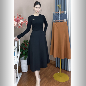Chân váy dáng dài có BIGSIZE chất FORT HÀN CHÂU CÓ KHÓA KÉO-VKK