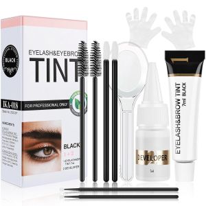 Eyelash and Eyebrow Color Kit 2-in-1 Safe Easy Use & Salon at Home Wild & Natural Effect for Eyebrows Lashes Professional Instant Lash Brow Coloring Set 7ml (Black)