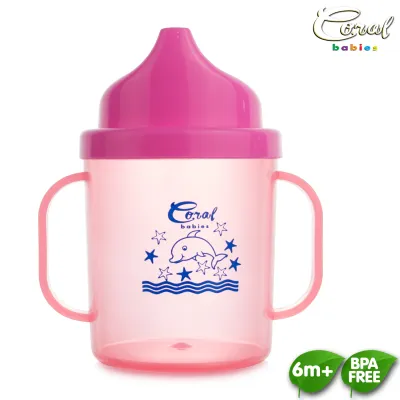 Coral Babies 2-Holes Tinted Training Cup with Easy Grip Handles