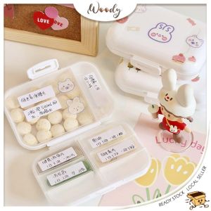 【Woody】 Pill Medicine Container Pill Storage medicine Pill Box organizer Holder Case kotak bekas ubat Large-Capacity transparent