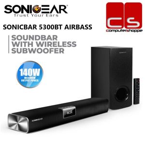 SonicGear Sonicbar 5300BT AirBass Soundbar with Wireless Subwoofer