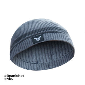 Tayma Peci Rajut Beani Hat Kupluk Premium Cotton Knitted Full Katun Nyaman Melar Fleksibel Abu