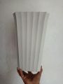 Tall Square Shell Pot White/Orange V-2 (8 Inches x 12 Inches) Best for Indoor Outdoor and Rare Plants. 