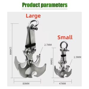 Carabiner Climbing Claws Survival Gravity Grappling Hook Claw Stainless Steel Rescue Tool