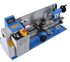 Ready✅ Mini Lathe Machine Benchtop Metal Lathe Stainless Steel Household DIY High Precision Processing Mesin Larik Logam